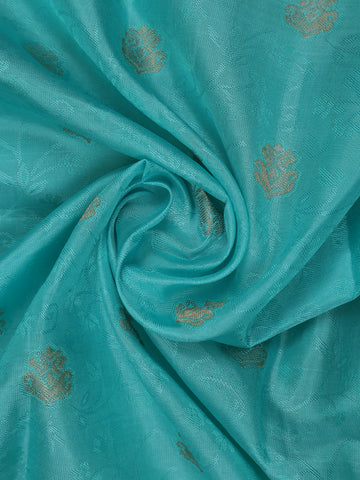 Sky Blue Floral Butta woven Silk Saree - Diadem