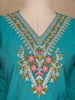 Sky Blue Floral Designed Cotton Salwar Suit - Diadem