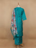 Sky Blue Floral Designed Cotton Salwar Suit - Diadem
