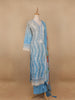 Sky Blue Floral Designed Cotton Salwar Suit - Diadem