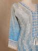 Sky Blue Floral Designed Cotton Salwar Suit - Diadem