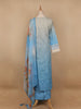 Sky Blue Floral Designed Cotton Salwar Suit - Diadem
