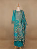 Sky Blue Floral Designed Cotton Salwar Suit - Diadem