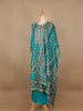 Sky Blue Floral Designed Cotton Salwar Suit - Diadem