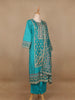 Sky Blue Floral Designed Cotton Salwar Suit - Diadem