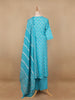 Sky Blue Floral Designed Cotton Salwar Suit - Diadem