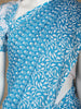 Sky Blue Floral Designed Cotton Saree - Diadem