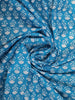 Sky Blue Floral Designed Cotton Saree - Diadem
