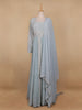Sky Blue Floral Designed Georgette Gown - Diadem