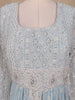 Sky Blue Floral Designed Georgette Gown - Diadem