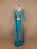 Sky Blue Floral Designed Georgette Palazzo Salwar Suit - Diadem