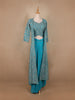 Sky Blue Floral Designed Georgette Palazzo Salwar Suit - Diadem