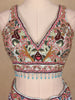 Sky Blue Floral Embroidery Semi Silk Bridesmaid Lehenga