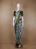 Sky Blue Floral Printed Chiffon Saree - Diadem