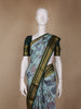 Sky Blue Floral Printed Chiffon Saree - Diadem