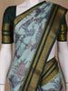Sky Blue Floral Printed Chiffon Saree - Diadem