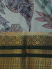 Sky Blue Floral Printed Chiffon Saree - Diadem