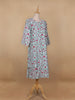 Sky Blue Floral Printed Cotton Kurti - Diadem