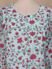 Sky Blue Floral Printed Cotton Kurti - Diadem