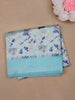 Sky Blue Floral Prints Fancy Chiffon Saree - Diadem
