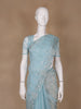 Sky Blue Floral Sequin Embroidered Organza Designer Saree - Diadem