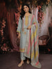 Sky Blue Floral Sequins Embroidery Tissue Silk Salwar Suit