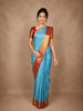 Sky Blue Floral Woven Design Kanchipuram Silk Saree