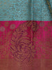 Sky Blue Floral Woven Pure Kanchipuram Silk Saree - Diadem