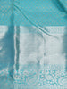 Sky Blue Floral Woven Pure Kanchipuram Silk Saree