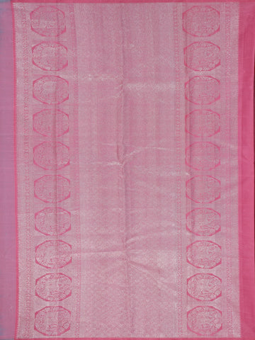Sky Blue Floral Woven Pure Kanchipuram Silk Saree - Diadem