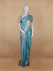 Sky Blue Floral Woven Pure Kanchipuram Silk Saree - Diadem