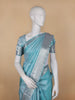Sky Blue Floral Woven Pure Kanchipuram Silk Saree - Diadem