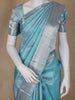 Sky Blue Floral Woven Pure Kanchipuram Silk Saree - Diadem