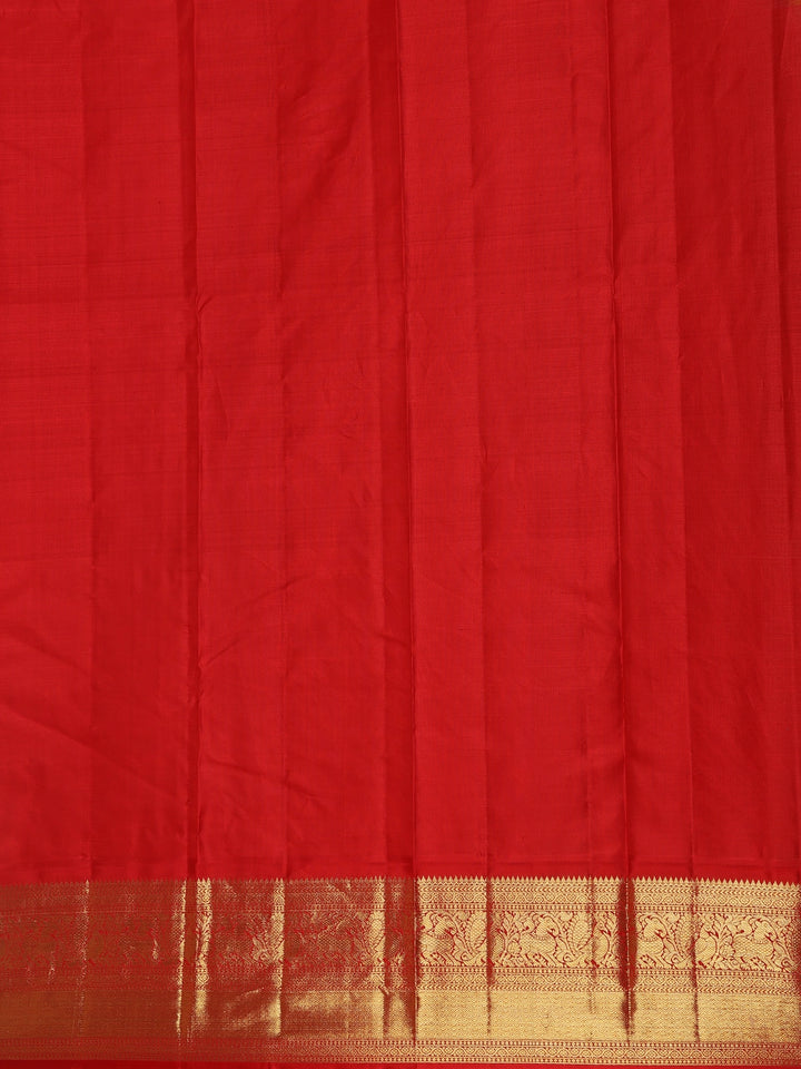 Sky Blue Floral and Checks Woven Pure Kanchipuram Silk Saree - Diadem