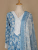Sky Blue Floral printed Cotton Salwar Suit - Diadem