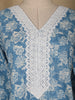 Sky Blue Floral printed Cotton Salwar Suit - Diadem