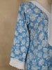 Sky Blue Floral printed Cotton Salwar Suit - Diadem