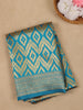 Sky Blue Geometric Ikat Design Silk Saree - Diadem