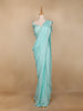 Sky Blue Georgette Ready To Wear Saree With Self Floral Designs