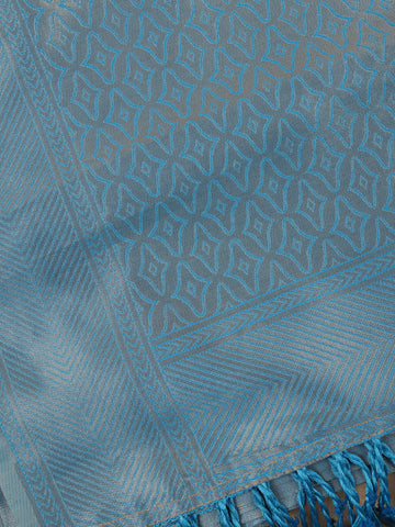 Sky Blue Ikat Design Soft Silk Saree - Diadem