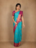 Sky Blue Paisley Butta Woven Kanchipuram Silk Saree