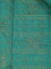 Sky Blue Peacock Butta and checks woven Silk Saree - Diadem