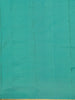 Sky Blue Peacock Butta and checks woven Silk Saree - Diadem
