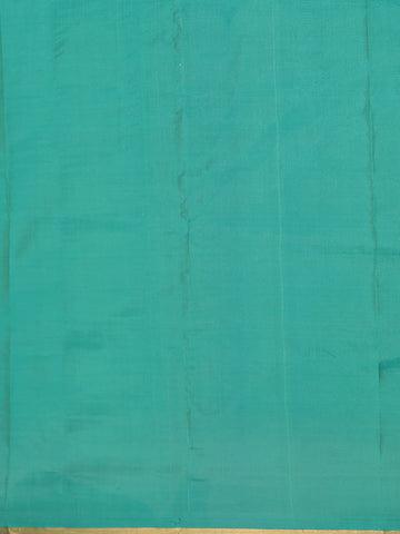 Sky Blue Peacock Butta and checks woven Silk Saree - Diadem