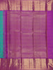 Sky Blue Peacock Woven Pure Kanchipuram Silk Saree - Diadem