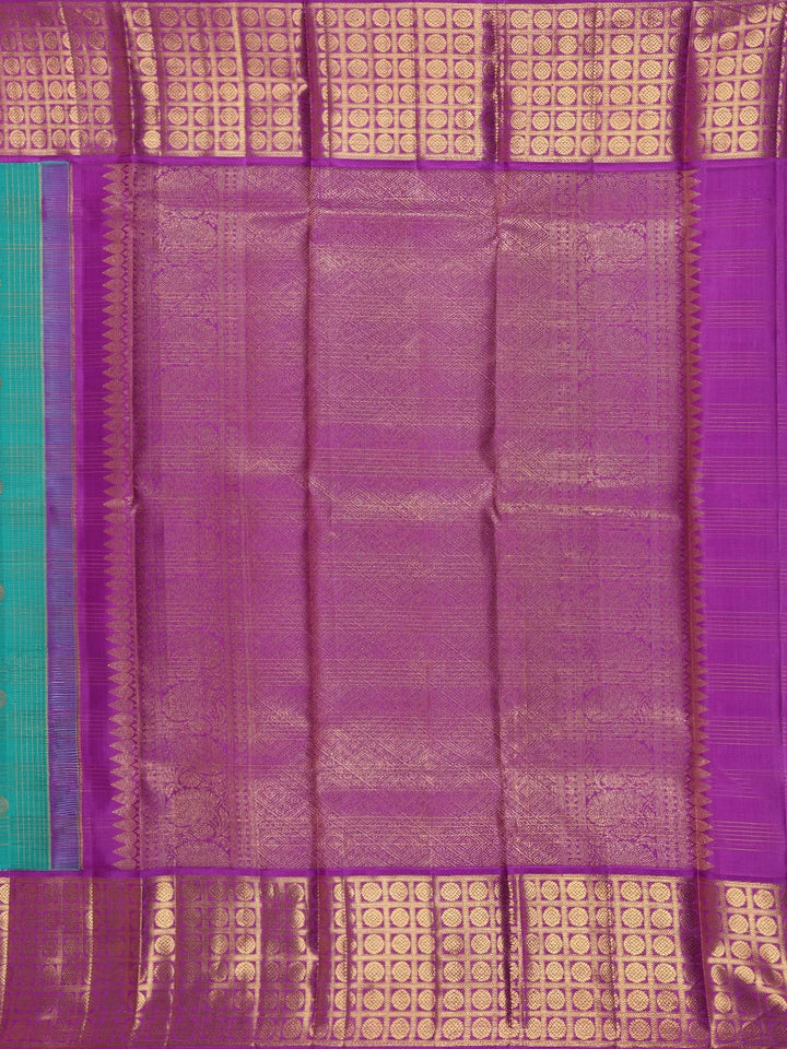 Sky Blue Peacock Woven Pure Kanchipuram Silk Saree - Diadem