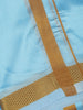 Sky Blue Plain Semi Silk Full-Sleeve Shirt with Matching Dhoti Set
