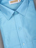 Sky Blue Plain Semi Silk Full-Sleeve Shirt with Matching Dhoti Set