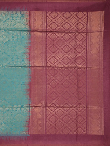 Sky Blue Semi Tussar Silk Abstract Designed Saree - Diadem