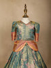 Sky Blue Silk Pavada Sattai Set - Diadem